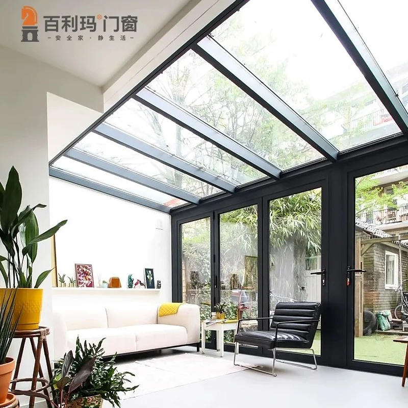 High quality Villa Outdoor Veranda All Season Sunroom Addition Extended Glass Aluminum Garden Conservatory