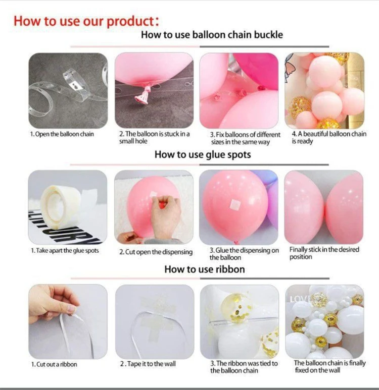 Glitter Powder White Chain Cross-Border Sequins 12-Inch Balloon Set Suit Party Birthday Arrangement Wedding Decoration