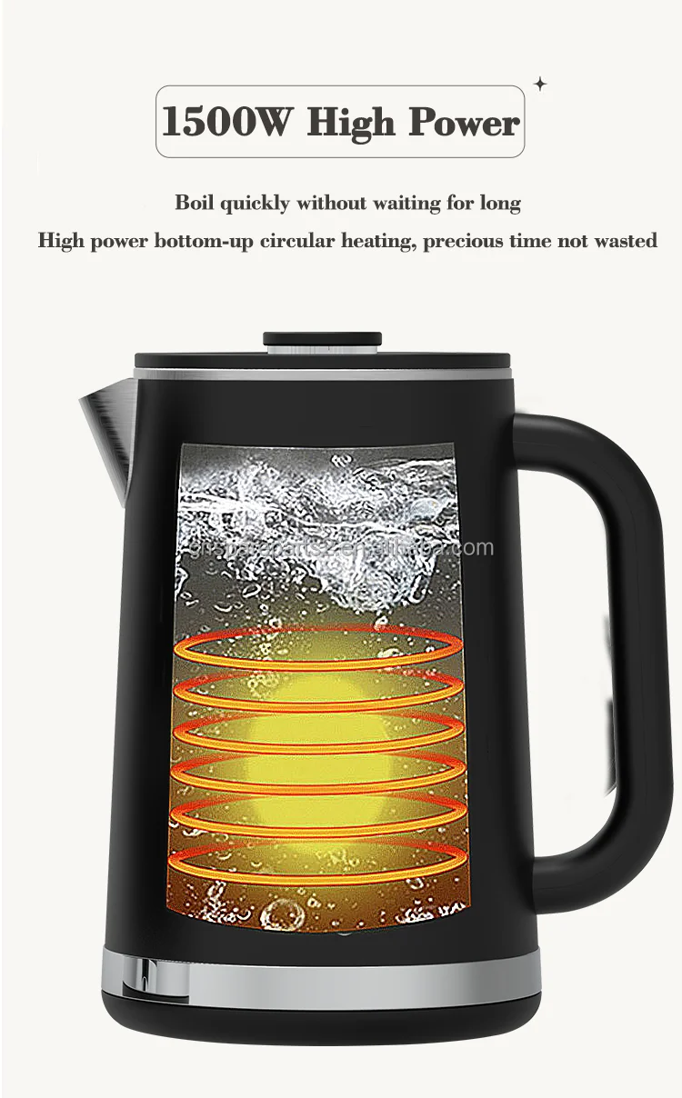 1500W 2.6lPortable Double Glass Tea Maker Stainless Steel Modern With Glass Tea Pot Smart Electric Kettle Turkish Samovar Kettle