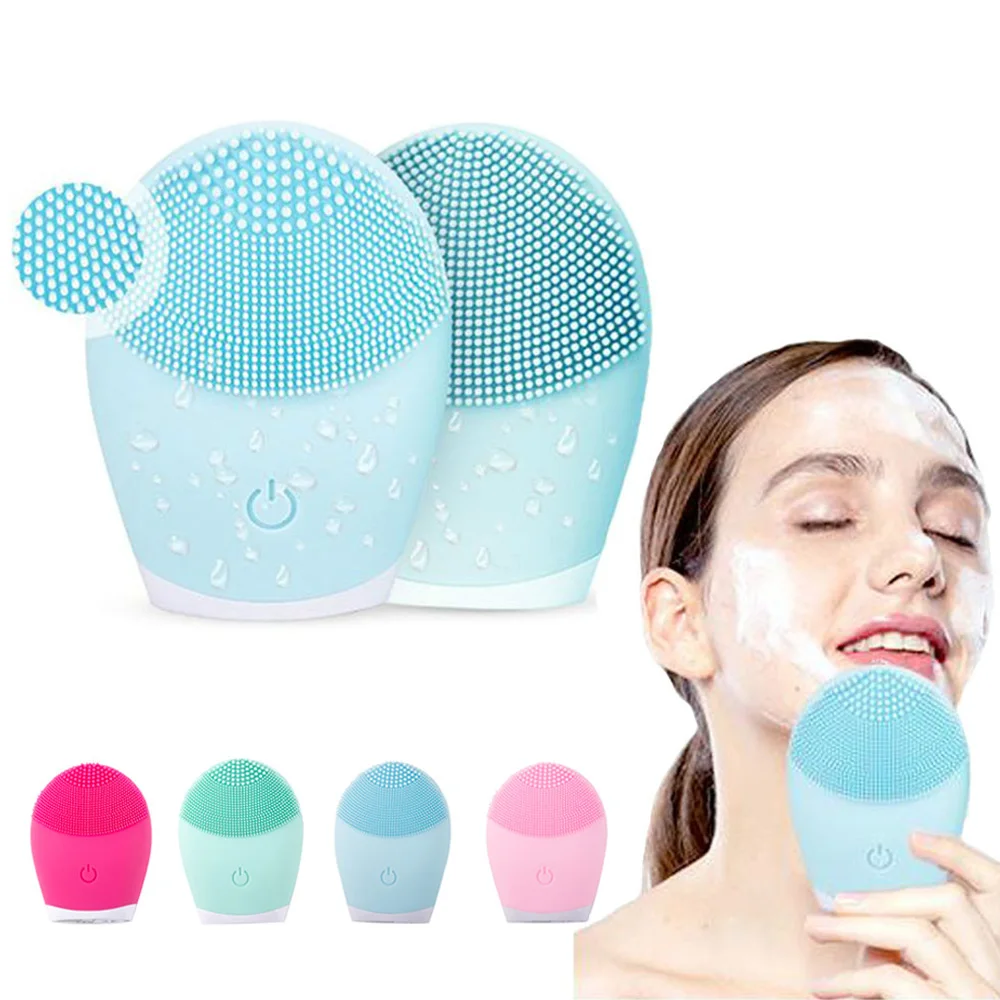 Mini Portable Sonic Vibrating Face Deep Cleansing Exfoliating Silicone Cleanser Facial cleaning Brush
