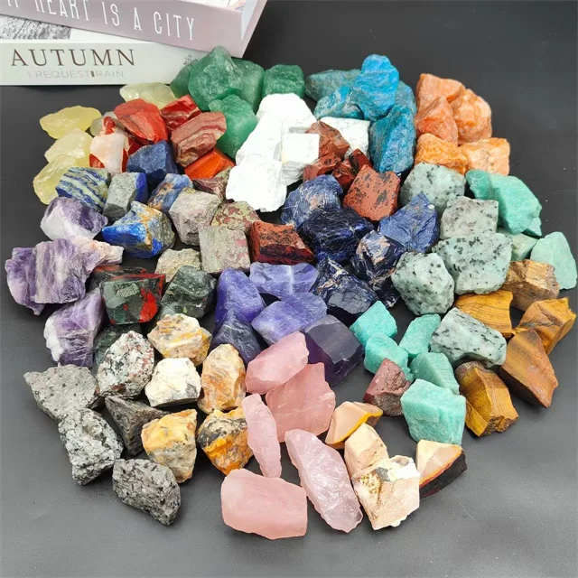 Wholesale crystal spiritual raw crystal stones natural multi color mix quartz crystal rough stone for Decor