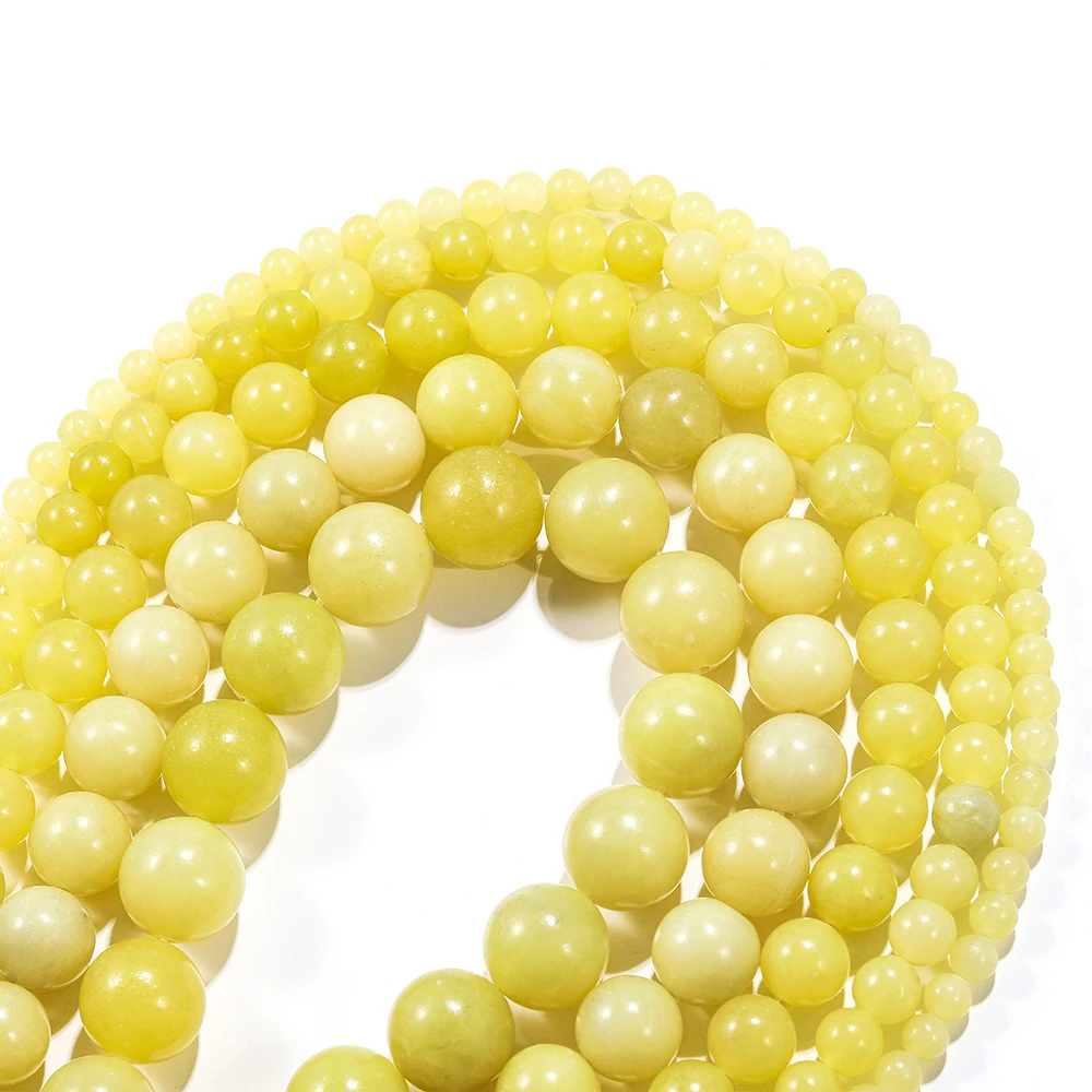 
1strand/lot 4-12mm Polishing Natural Yelk Yellow Agates Stone Round Loose Beads For Jewelry Making Necklace Bracelet Wholesale 