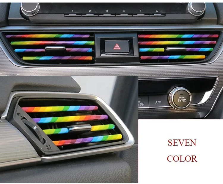 XHC Car Seal Styling Interior Stickers Decoration Strip Mouldings Car Dashboard Air Outlet AC  air conditioner decorative strip