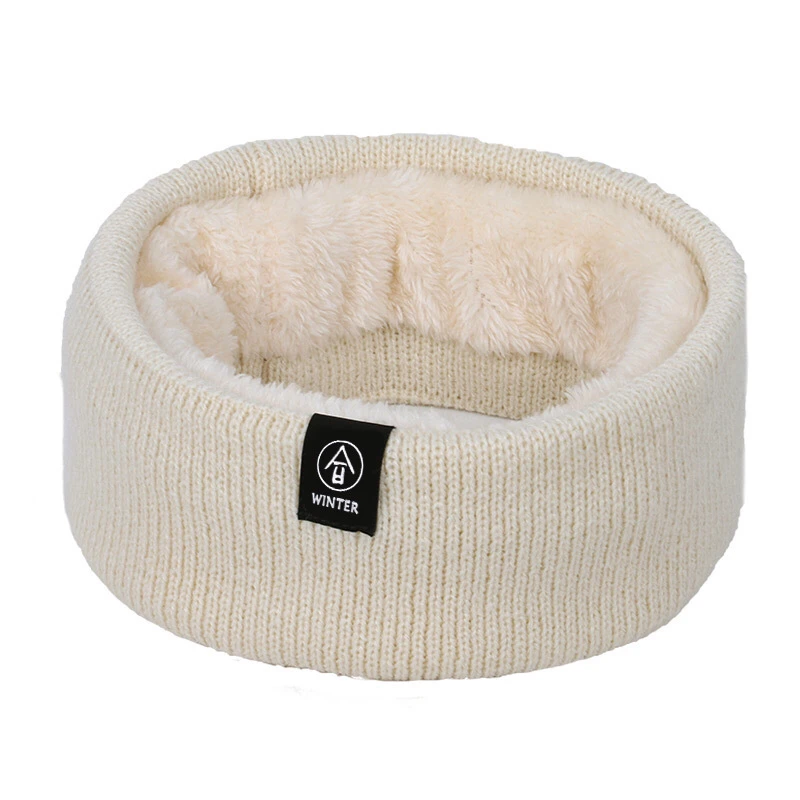 Winter scarf fashion double layer plain fleece knitted tubular custom logo neck warmer circle scarf winter knitted neck scarf