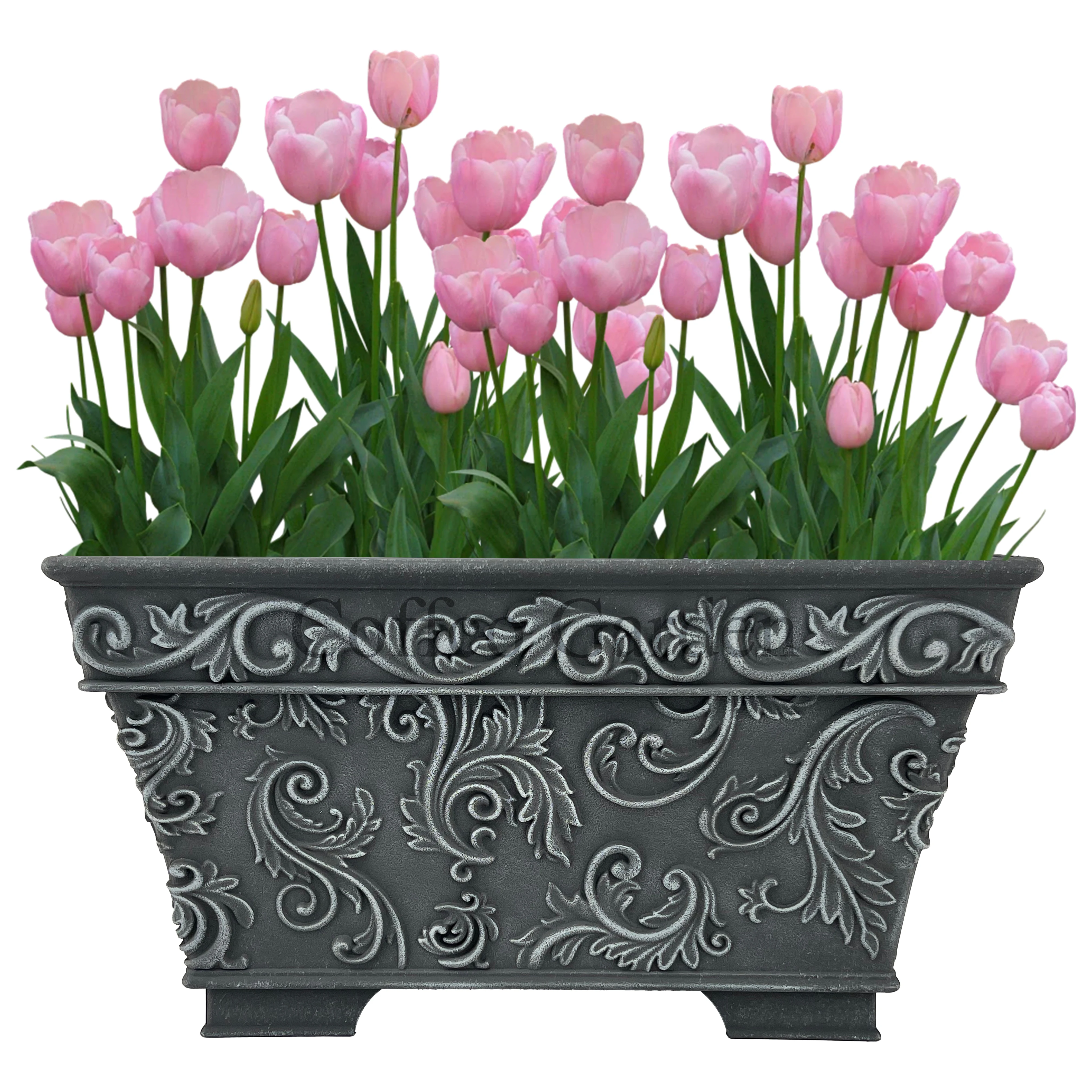 Arabesque Rectangle Style Planter Plastic Flowerpot Garden Decoration Crafts,for Indoor&Outdoor Garden Home Plants