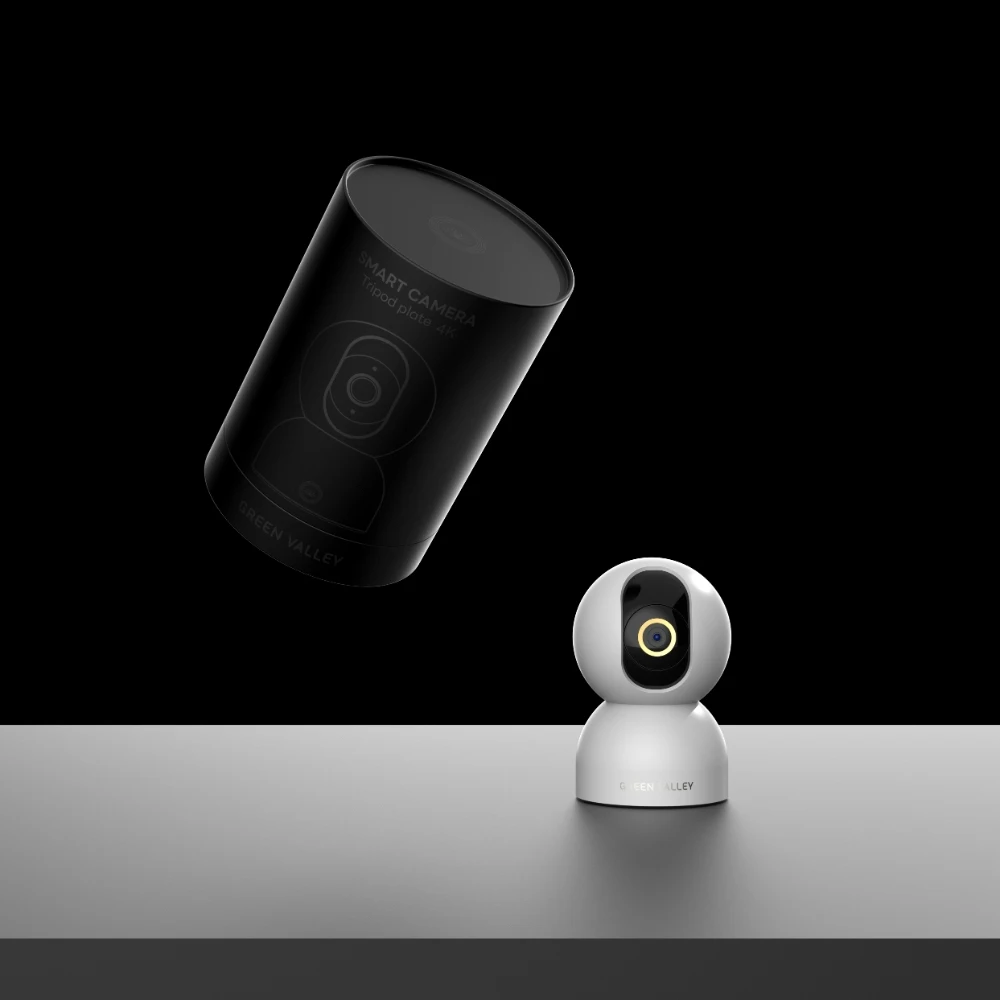 Customized Brand Black White Round Tube Rigid Box Packaging For Home Security Camera Box For CCTV Camera And Smart Camera