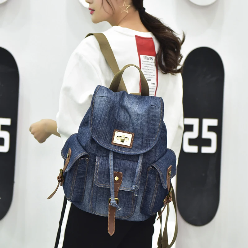
2020 Cheap Denim Backpack Men Back pack girls school bags 