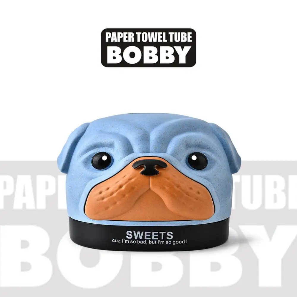 Wholesale Plastic Tissue Box Cover Napkin Holder Promotional Gift Cute Bulldog Shape Tissue Box