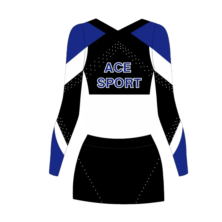 Ace Sports All Star Cheerleading Uniforms Australia Designer 2023 Navy Blue Good Quality Cheer Fancy Dress Charming Mesh