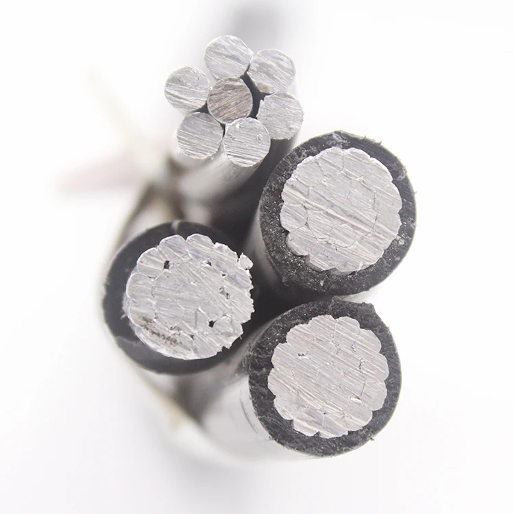Power cable xlpe insulation with bare neutral messenger 0.6/1kv 4 core abc cable
