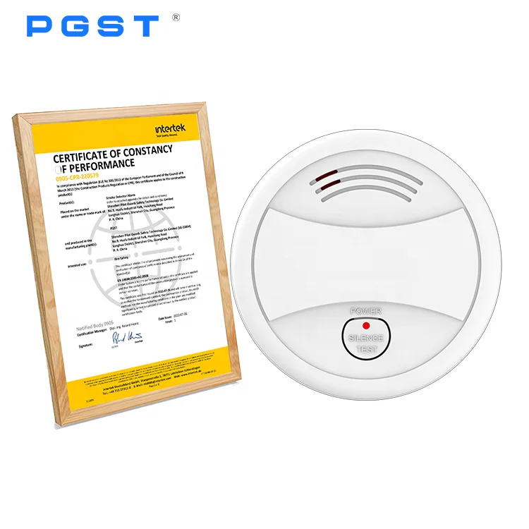 PGST fire alarm sensor with mute function EN 14604 Certified Standalone Smoke Detector Fire Detection and Alarm System