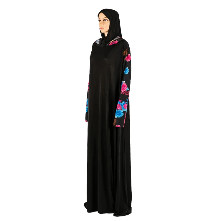 NEW Model Patchwork Double Hijab Dress Muslim Women Girls Hooded Abaya Robe 2XL/3XL/4XL/5XL Size Islamic Daily Prayer Clothing