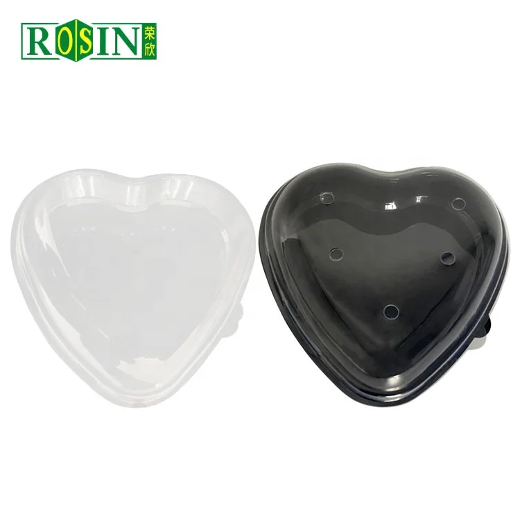 Disposable Clear Heart Plastic Packaging Box Heart Shape Plastic Containers With Lid