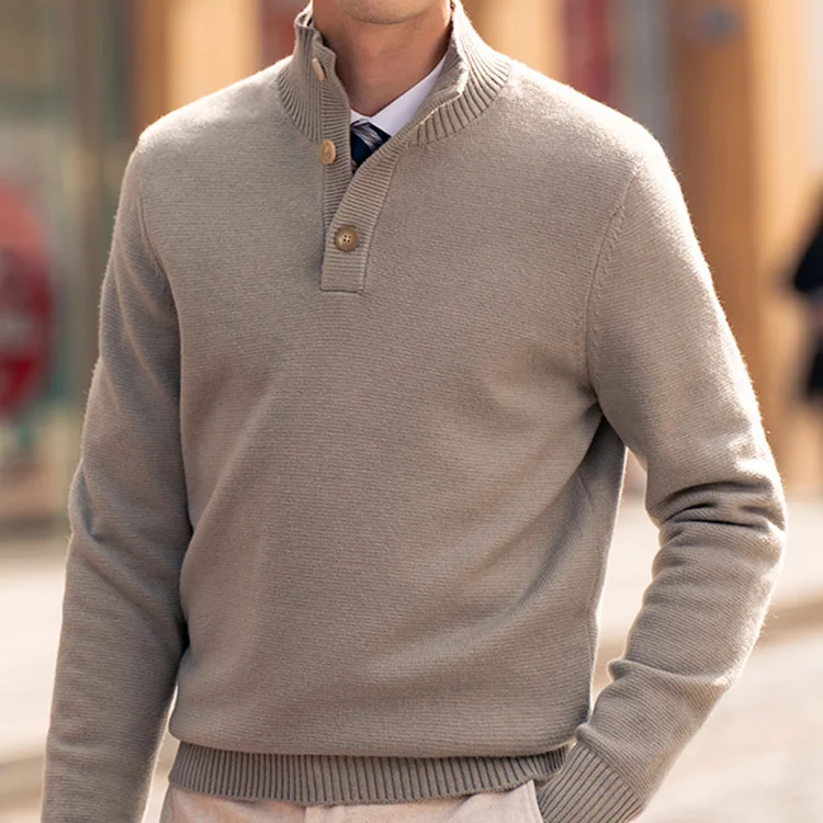 knitted quarter zip sweater men cotton half zip organic cotton 1/4 zip sweaters