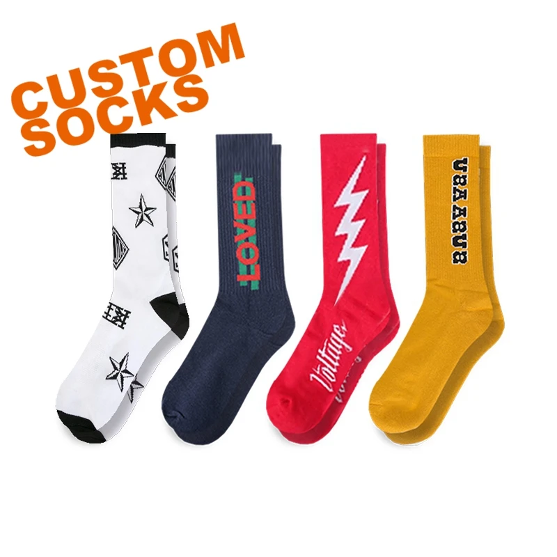 FY 005 Made your own custom crew socks no minimum custom mens socks custom design socks for men