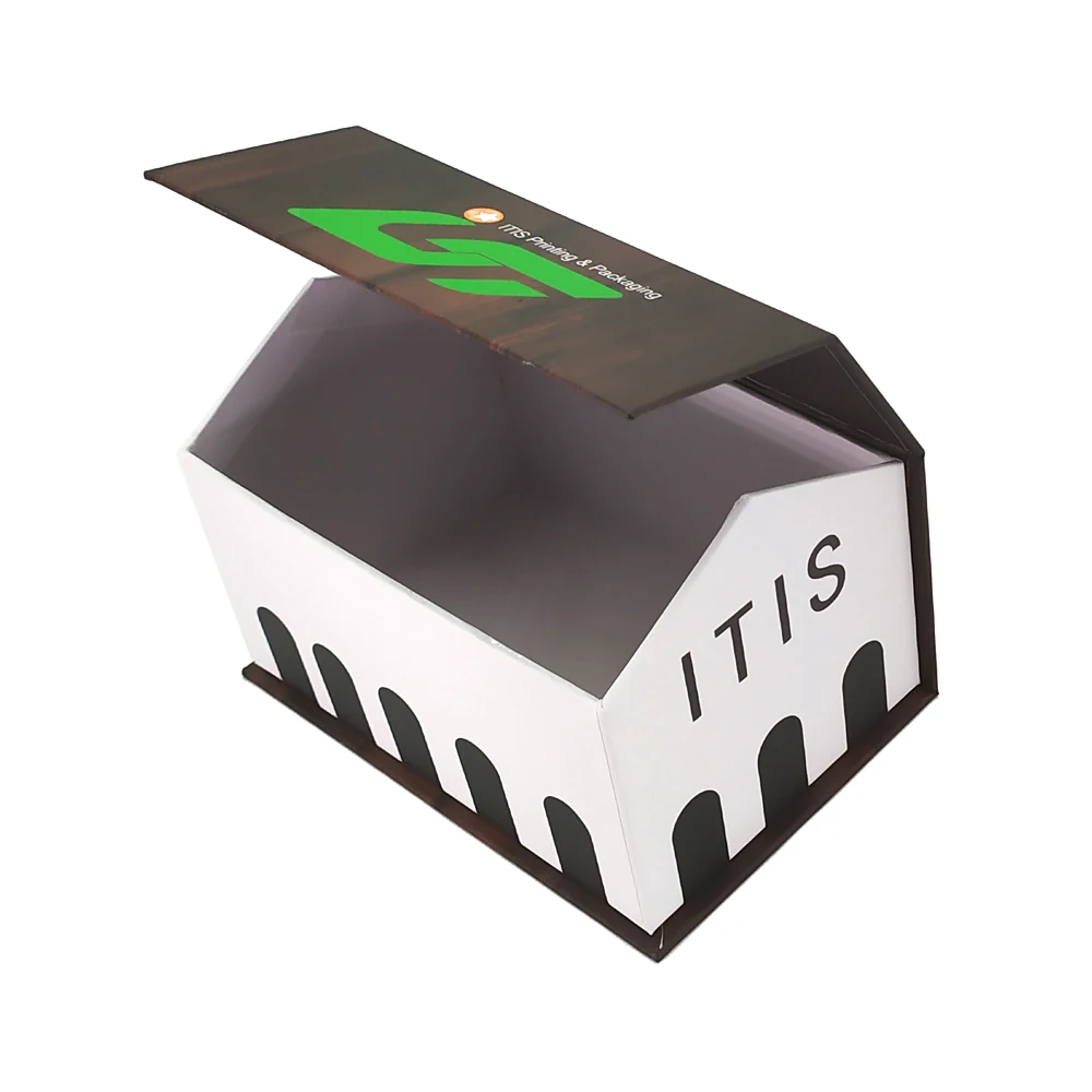 Custom printed luxury cardboard house shape gift box