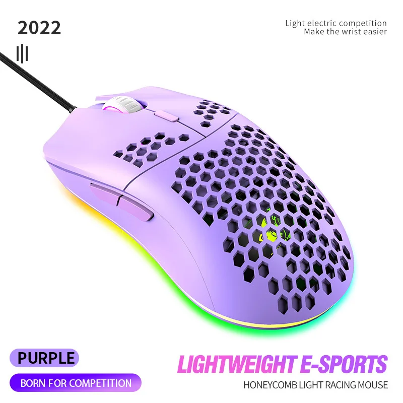 ZIYOULANG M1 Mouse Hole Lightweight Competitive Game RGB Luminous Mouse Computer Laptop Esports Mouse