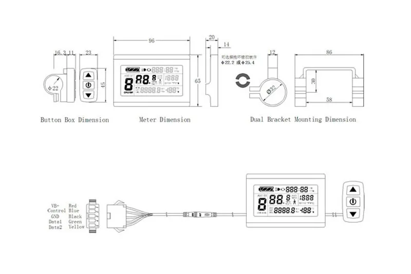 Factory Wholesale Electric Bicycle Display Accessories LCD Display For Mid Motor Conversion ebike kit
