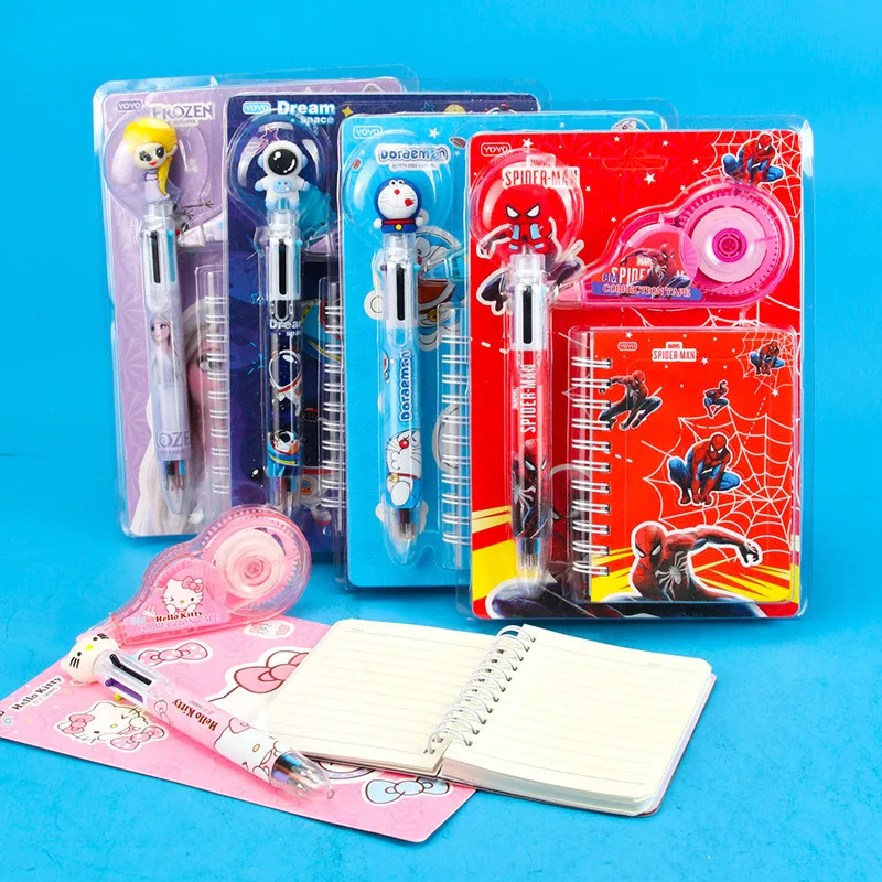 Cartoon Animal Stationery Set Gift Unicorn Stationery Set 3-piece Stationery Set Correction Tape Notebook with Pen