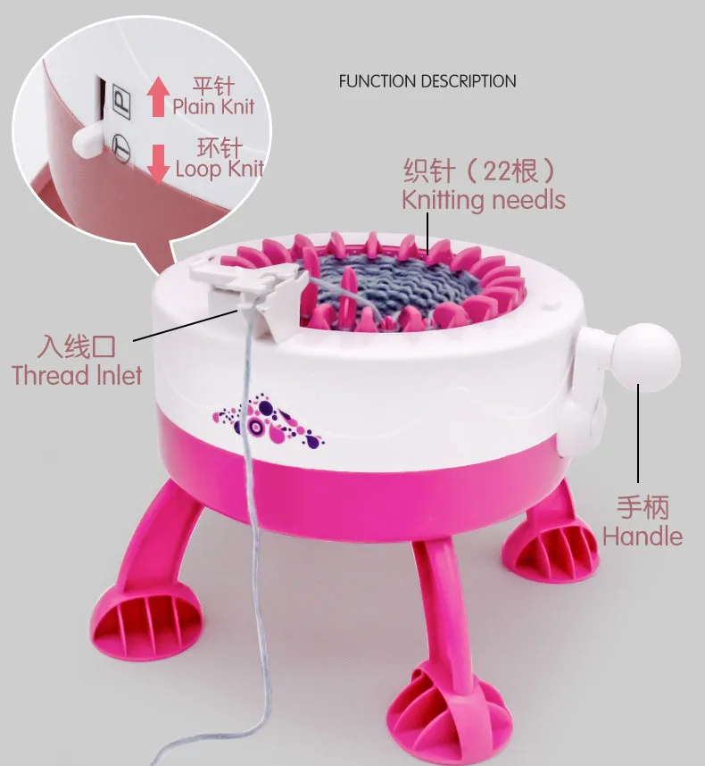 Hot Selling Small Diy Sweater Circular Knitting Machine 22 Needles Star Cylindrical Wool Knitting Machine