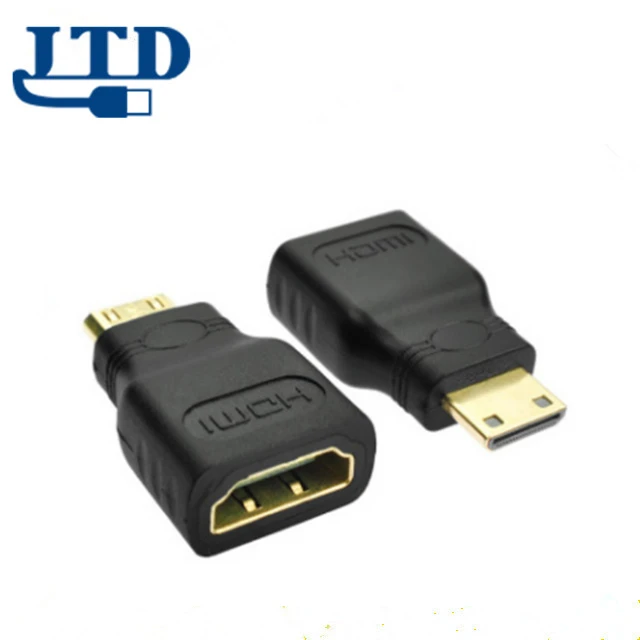 Gold plated  hdmi female to mini HDMI male Adapter Plug for HDTV HDCP 3D and 4K HDMI Cable