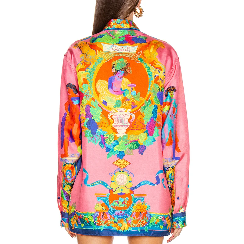 Low price chinese factory wholesale long sleeve print luxury shirt