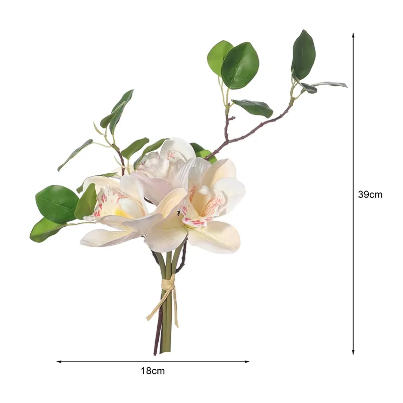 Oh Arts Sale Superior quality 39cm Tall Cymbidium Orchid Plant  for sale Bundle For Decoration Home Office And Wedding