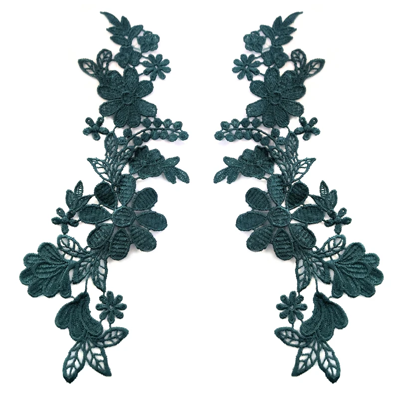 Water Soluble Lace Embroidery Pair of Symmetrical 3D Three-dimensional Hollow Piece Fashion Clothing DIY Accessories Polyester