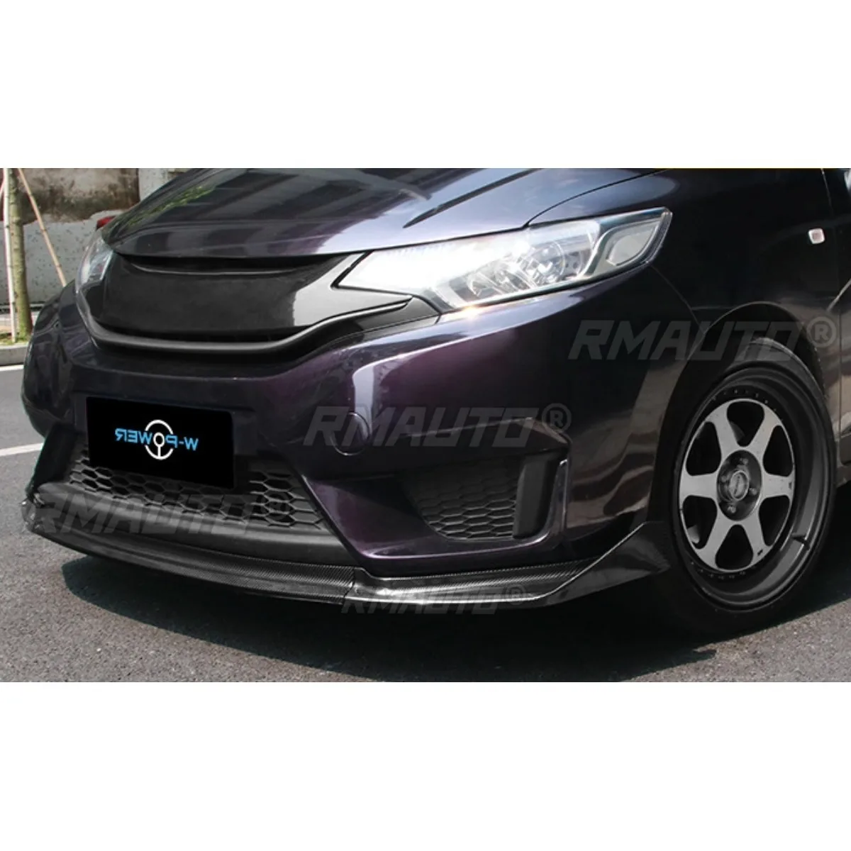 Комплект кузова для Honda Fit Jazz 2014-2017 передний бампер сплиттер губ из углеродного волокна спортивный стиль защита Бампера автомобильные аксессуары