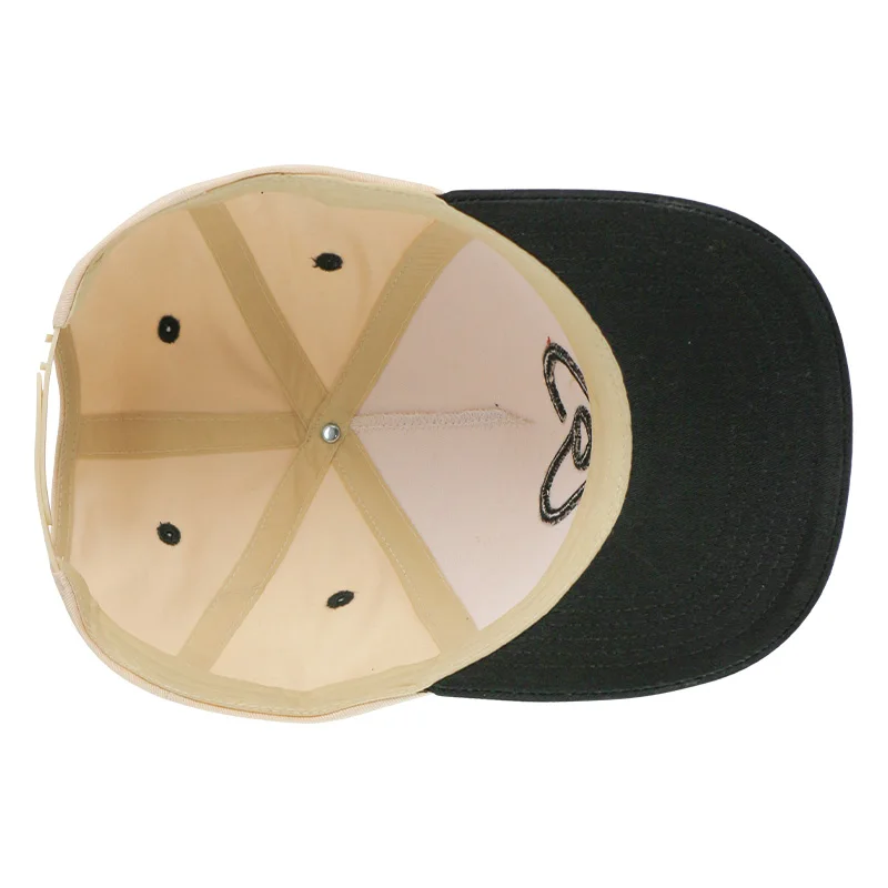 HBA54  Unisex Adjustable Custom Cotton 2 Tone Color 5 Panel K A Frame Custom 3D Embroidery Logo Baseball Caps Hat