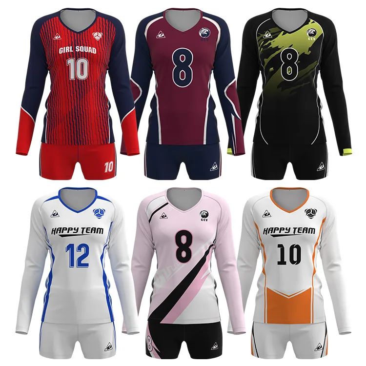 zhouka free design any color women volleyball uniform volleyball clothes for set
