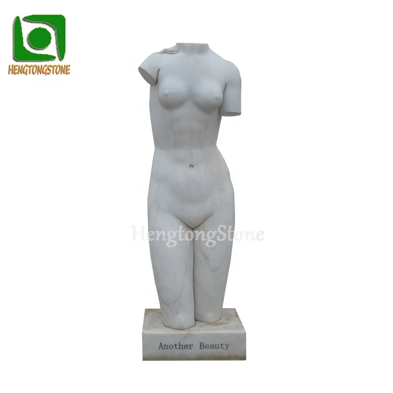 Домашнее украшение натуральный белый мрамор резная современная абстрактная женская статуя без одежды для боди-арта