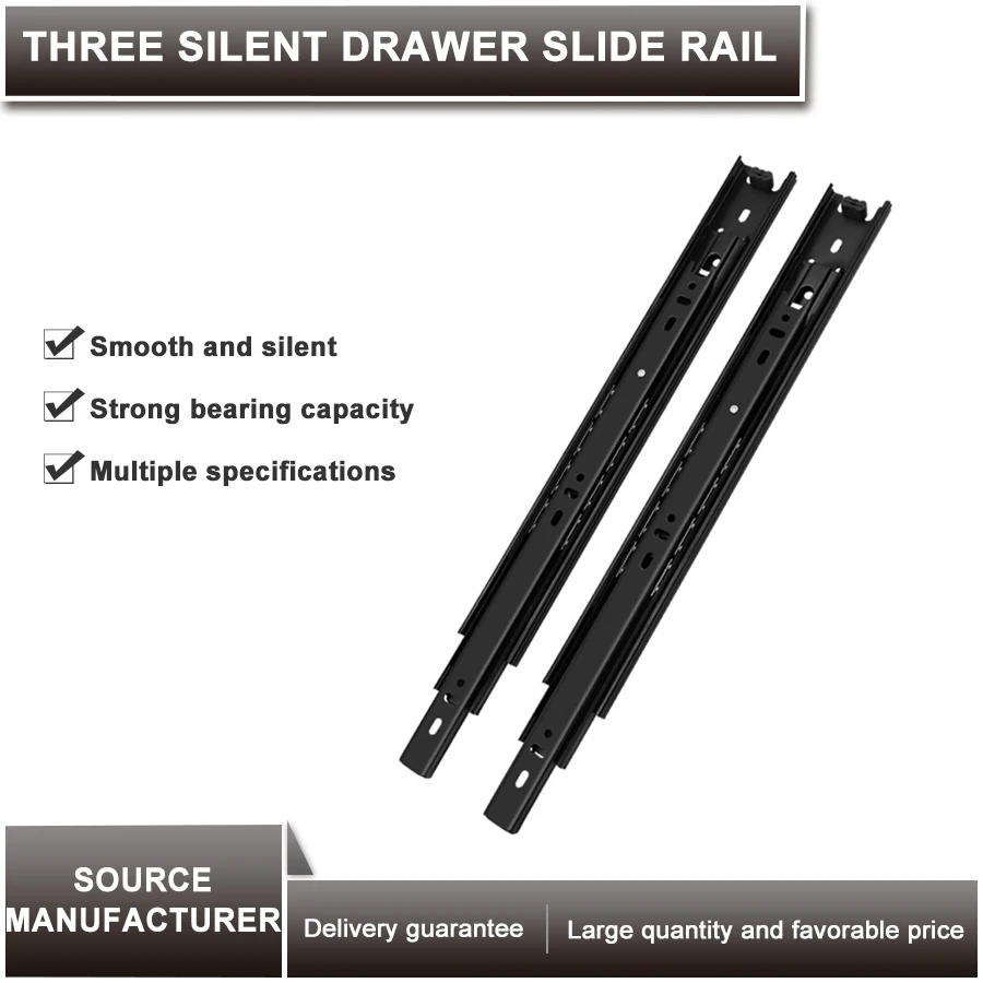 6 8 10 12 14 16 18 20 Inch Mute Stainless Steel Buffer Damping Telescopic Channel Sliding Guides Rail Cabinet Drawer Slides