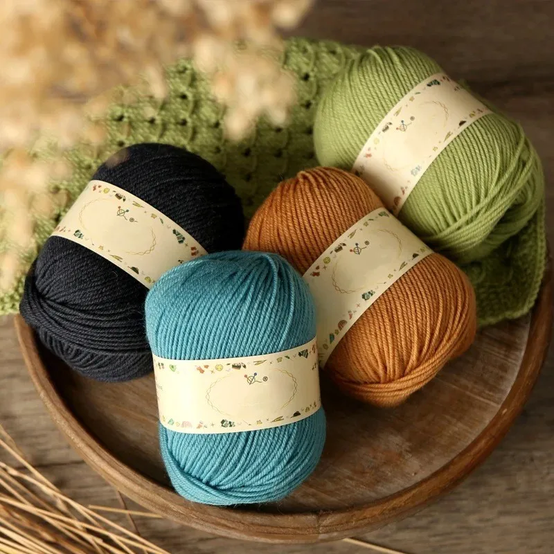 Yarn Craftsman 21S/4 Wool Yarn Soft Skin-friendly Medium Coarse Mercerized Wool 50g Ball for Tufting Gun