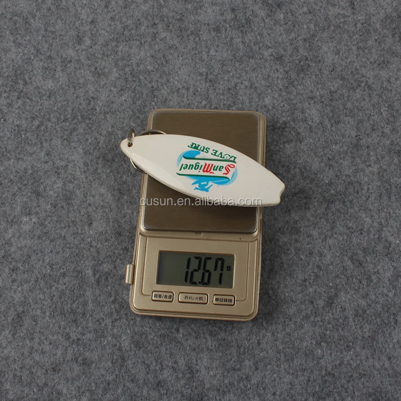 Top quality wholesale cheap Plastic Acrylic surfboard keychain