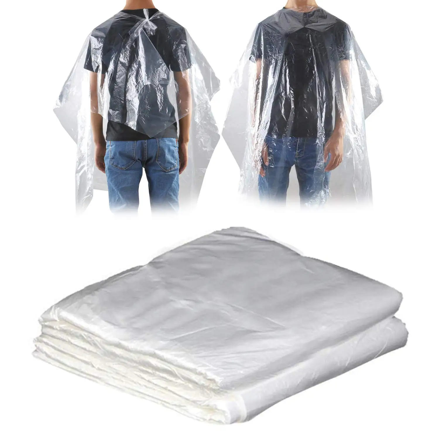 
130*160cm Professional Barber Cape Waterproof Disposable Hair Salon Capes Washing Pads Shampoo Cape (50PC) 