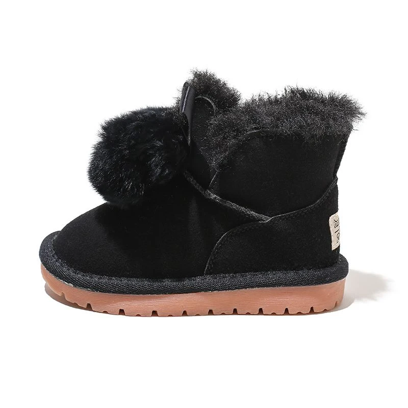 36782 зимняя детская обувь однотонная Классическая теплая хлопковая для мальчиков и девочек