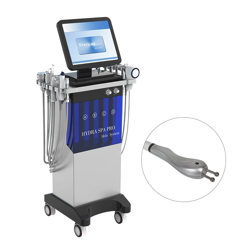 Newangie Latest face cleansing machine oxygen water generator 14 in 1 hydra jet peel blackhead removal whiteningfor salon