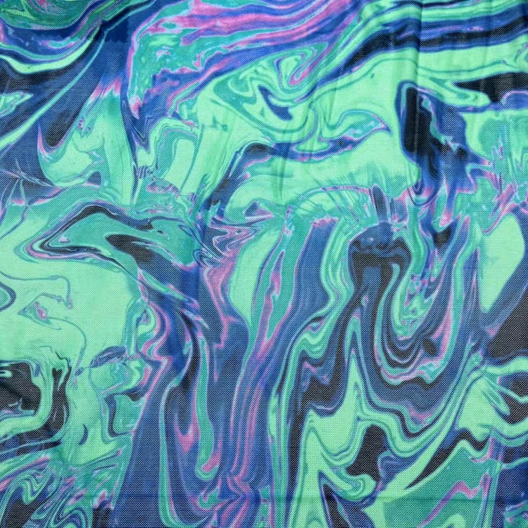 Custom 95/5 polyester 4 way stretch knit ripple pattern digital printed power mesh fabric for clothing