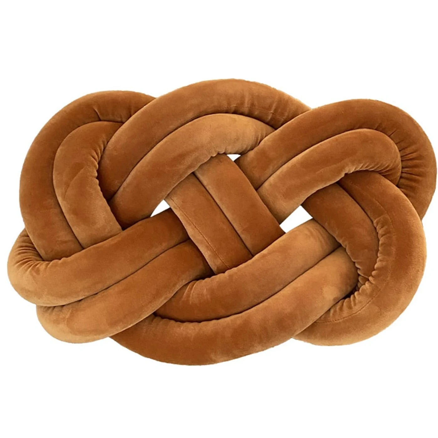 Cute Brown Decorative Pillows for Bedroom Aesthetic Soft Knot Pillow for Couch