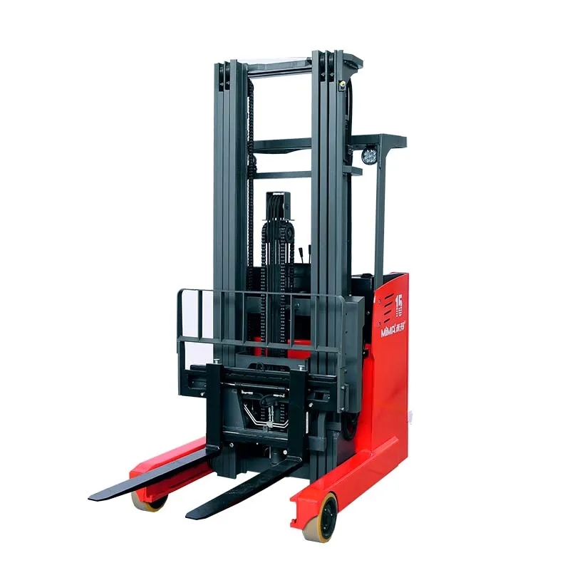 China MiMA 1.5-2T 8m Stand on Electric Reach Stacker Forklift with Lithium Battery