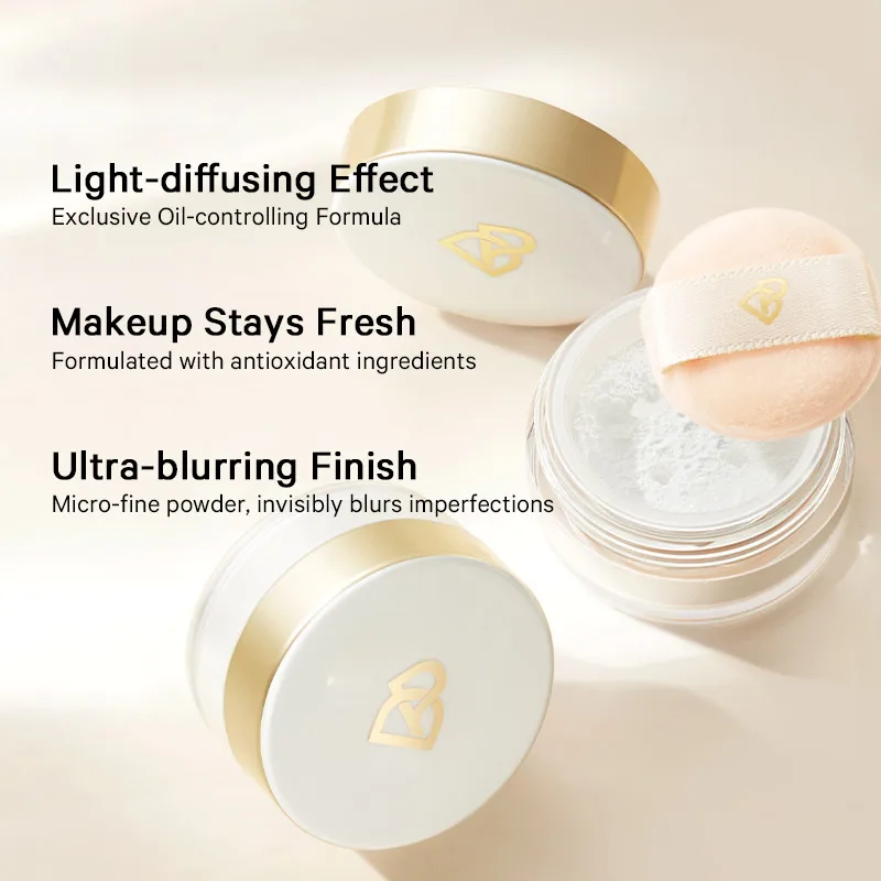 makeup private labele logo vegan translucent water based setting powder cosmetic no pore white pressed loose and setting powder