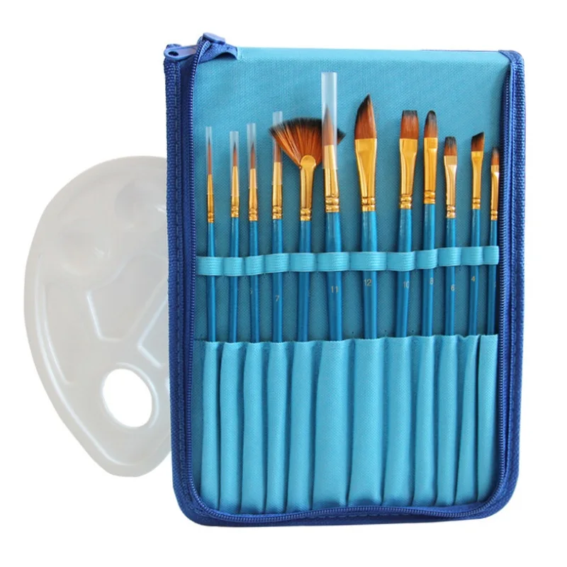 Paint Brush and Palette With Paint Brush Bag Package Artist Paint Brush Set