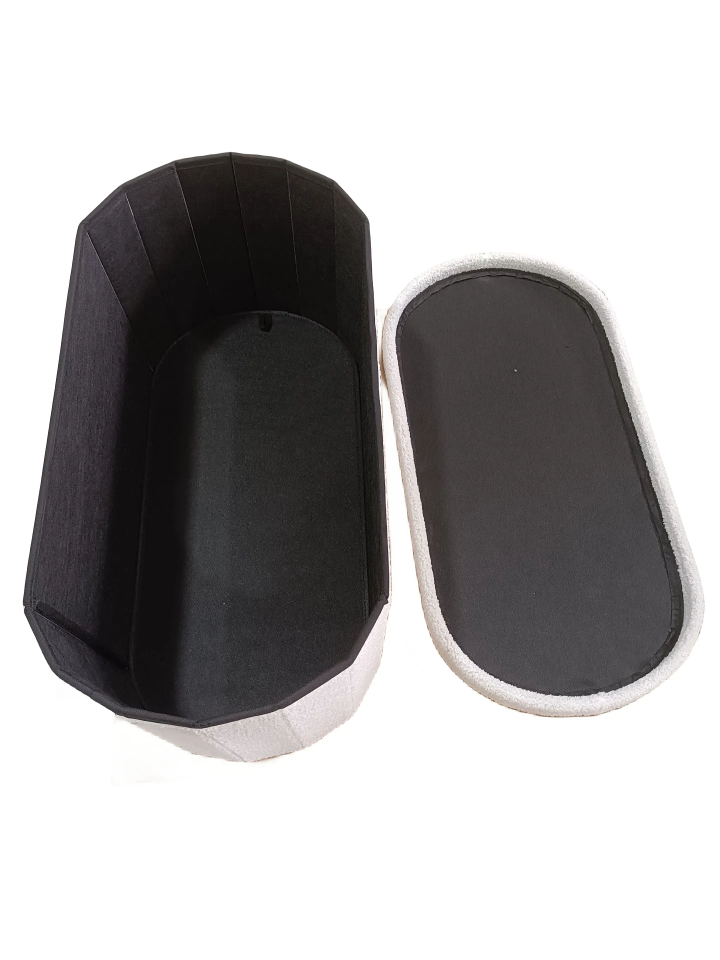 Bailey Modern Customized Design Fashion Living-Room White Round Tufted Boucle Ottoman Storage Bench