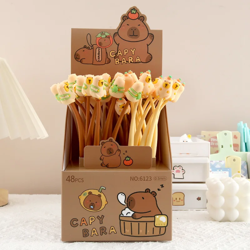 New capybara Neutral Pen Fashion Swinging Pen High Beauty Primary School Students Soft Glue Pen Student Stationery Wholesale
