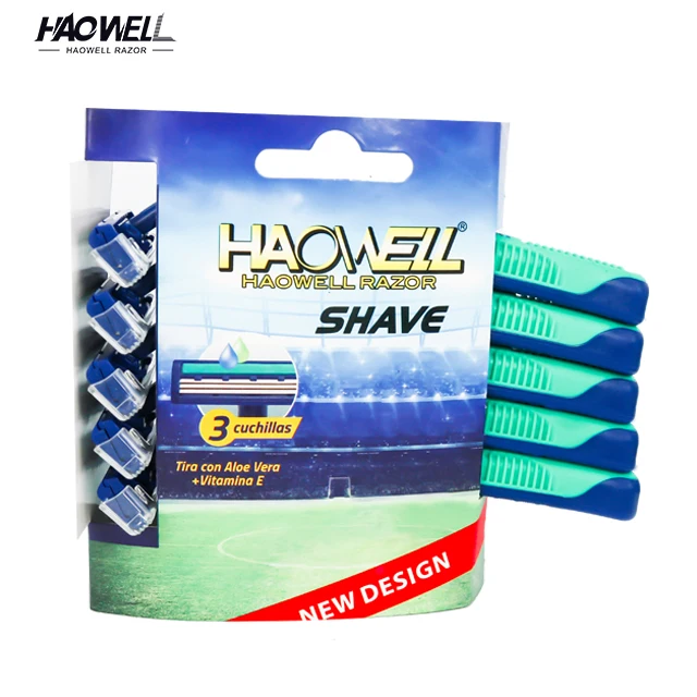 HW-B229GL fast delivery hot sale classic twin 2 two blade disposable shaving razor with ABS+TPR handle