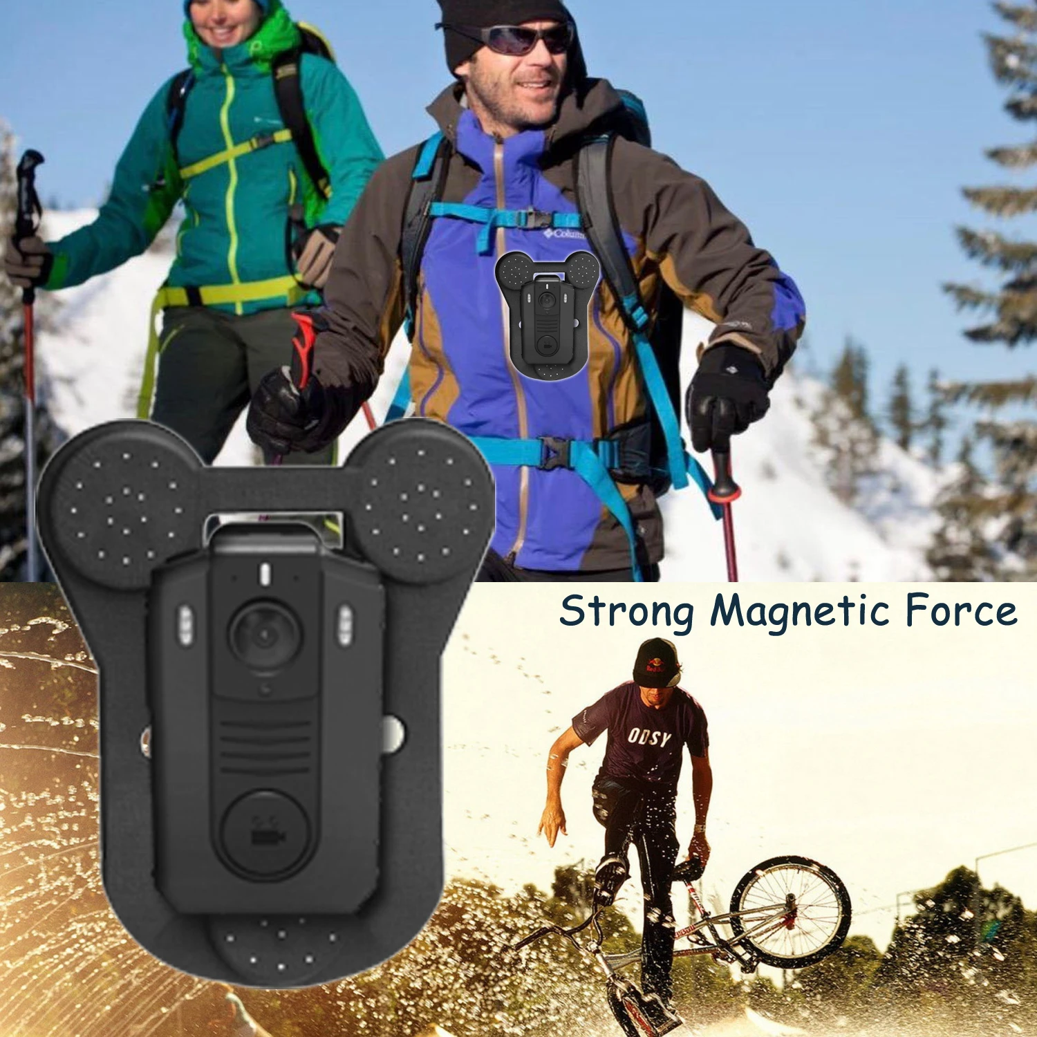BK01 Body Camera Magnetic Mount Universal Strong High-Quality Materials Holder Wearable Clip Work for Body Camera