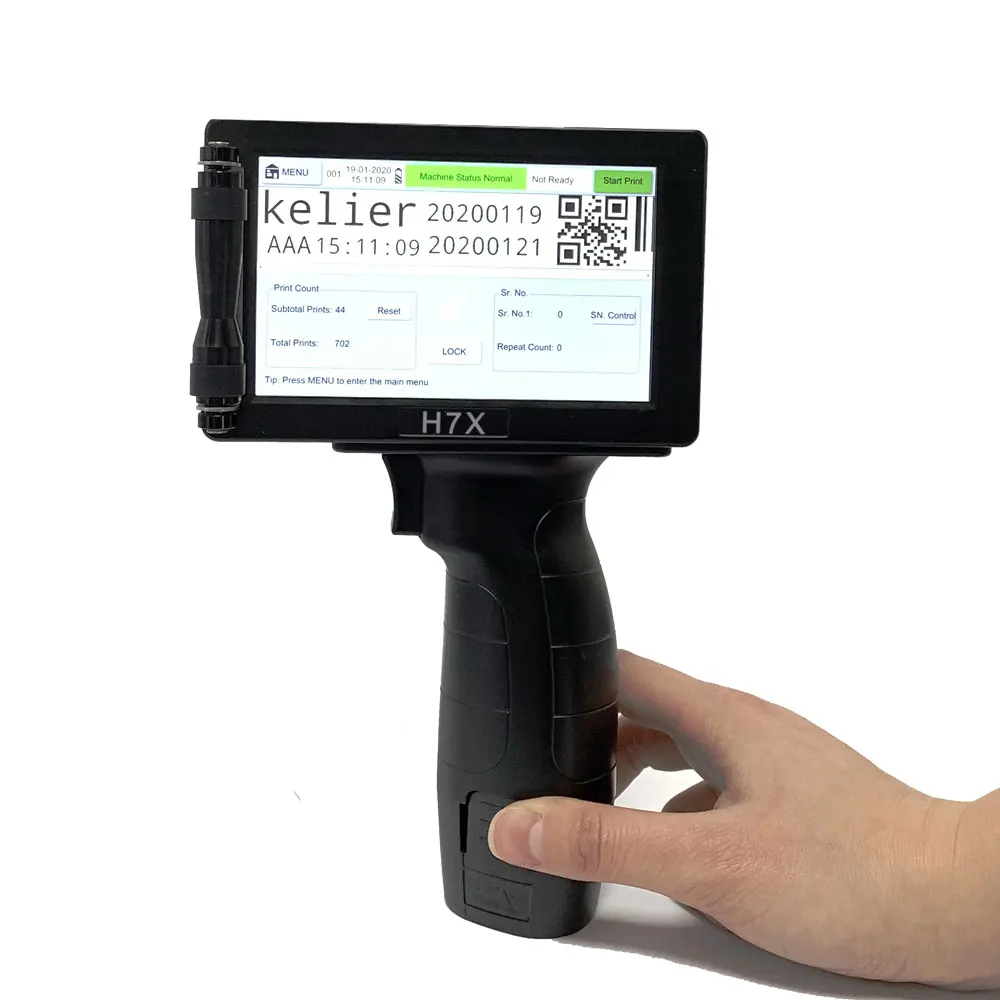  Лучший ручной принтер KELIER H7 уровень защиты IP5 600 точек/дюйм Высокое разрешение для струйной печати Дата нанесения логотипа DM