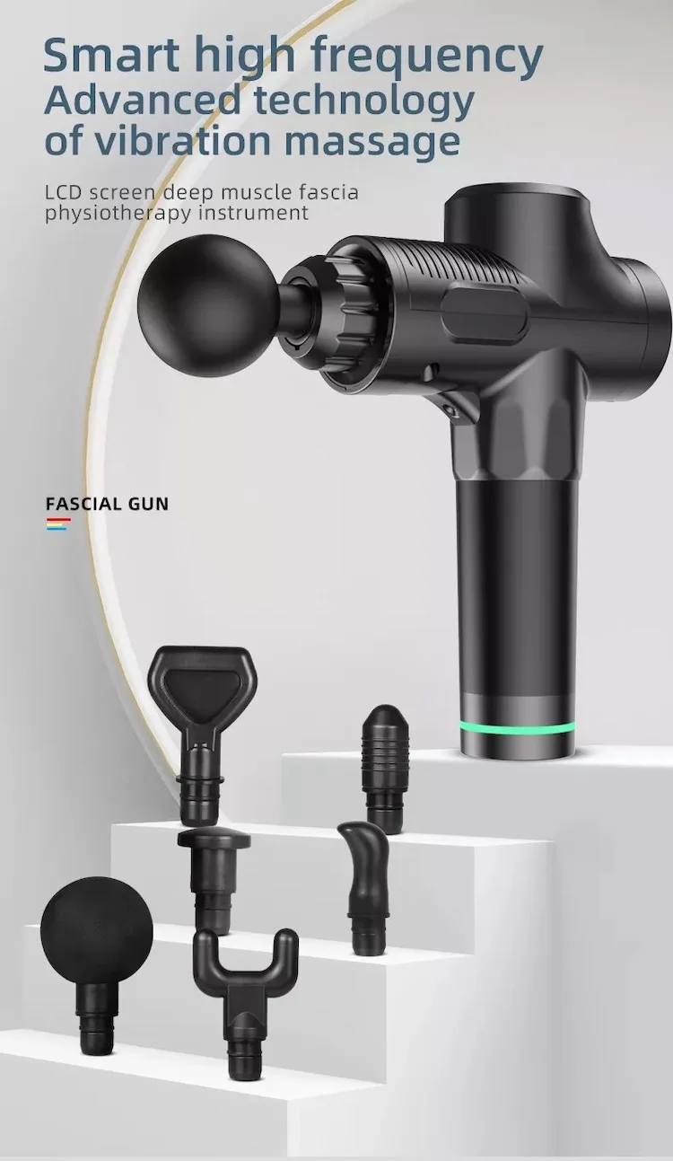 massage gun 7017 muscle relax electric fitness equipment noise reduction led touch screen heating massage gun