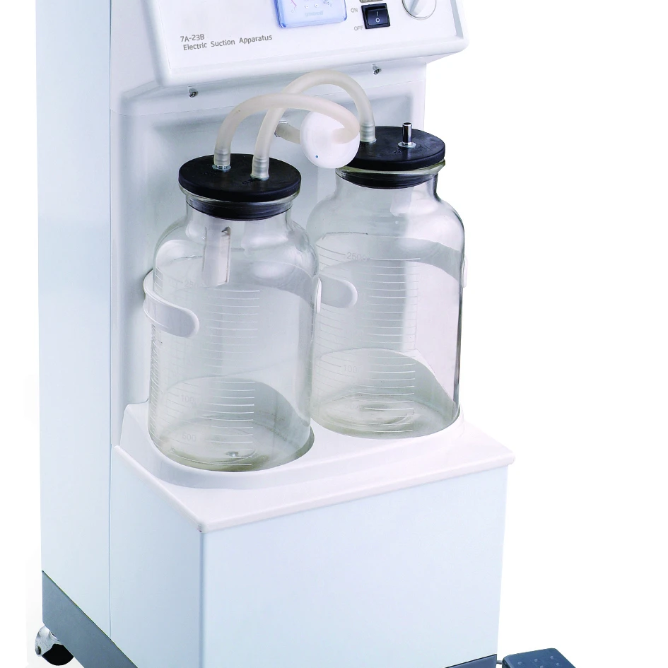 vaccum suction machine Hot sell Medical electric suction pump apparatus aspirator double bottles suction trolley unit machine